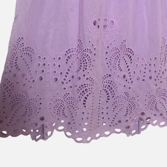 NWT Farm Rio Maxi Dress Lilac Purple M Eyelet Palm Tree MSRP $298 Boho Cottage - Picture 5 of 10